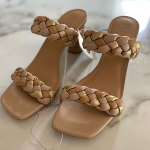 A new day braided heel nude and gold size 11